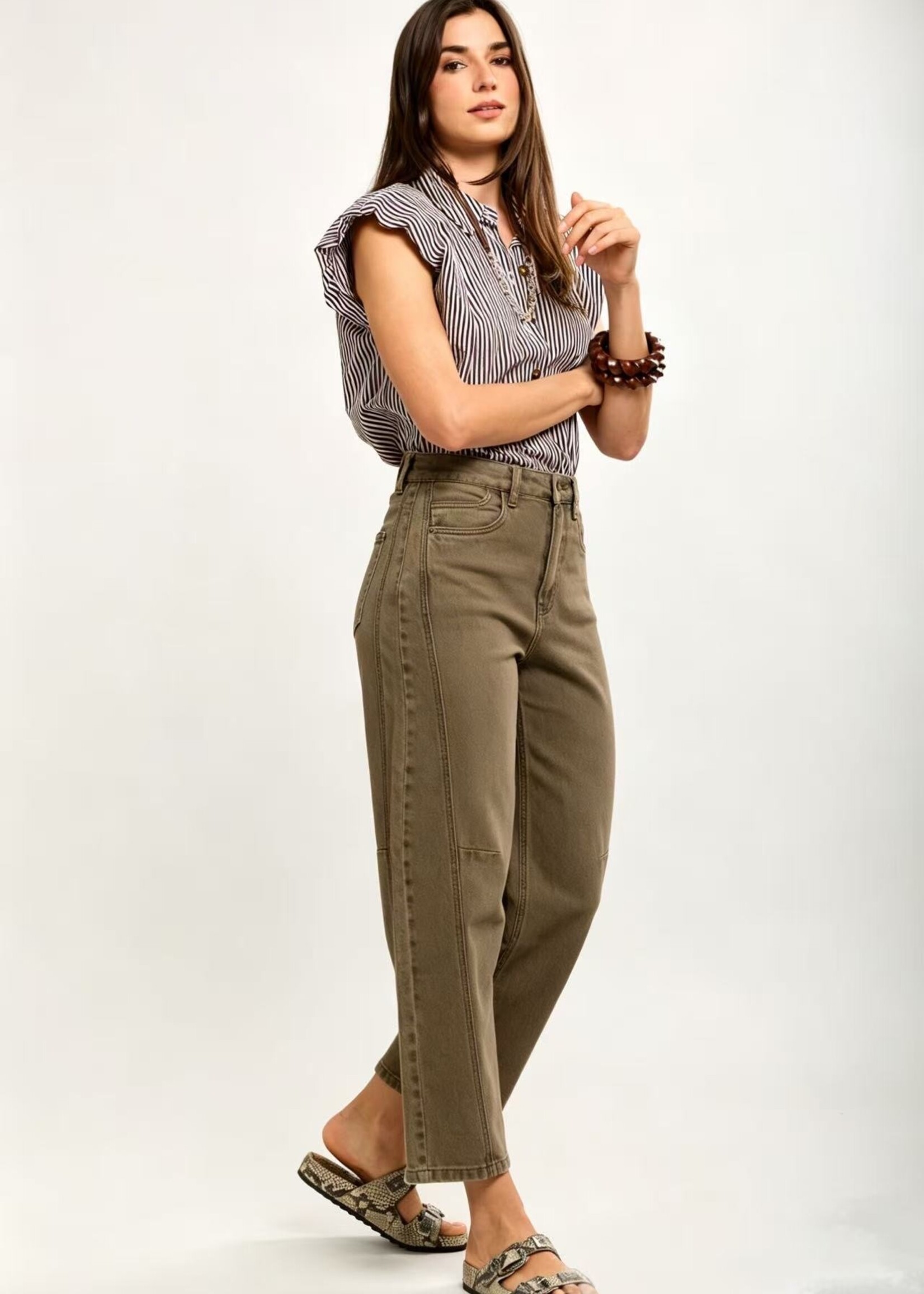 TOXIK3 TOXIK3 JEANS BROEK BALLOON CROPPED DENIM STRETCH
