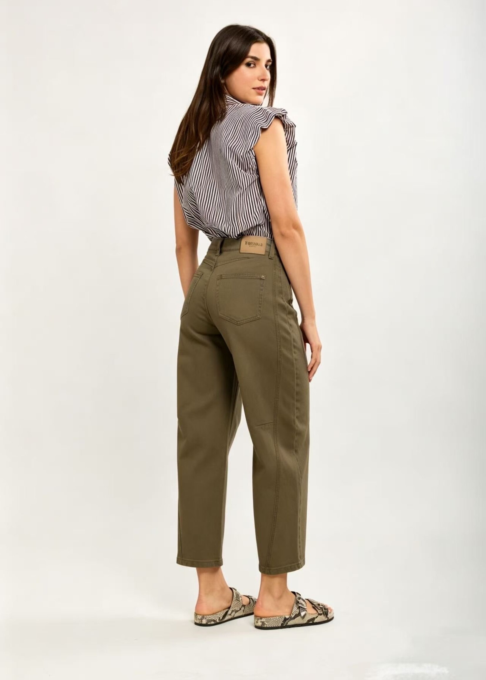 TOXIK3 TOXIK3 JEANS BROEK BALLOON CROPPED DENIM STRETCH
