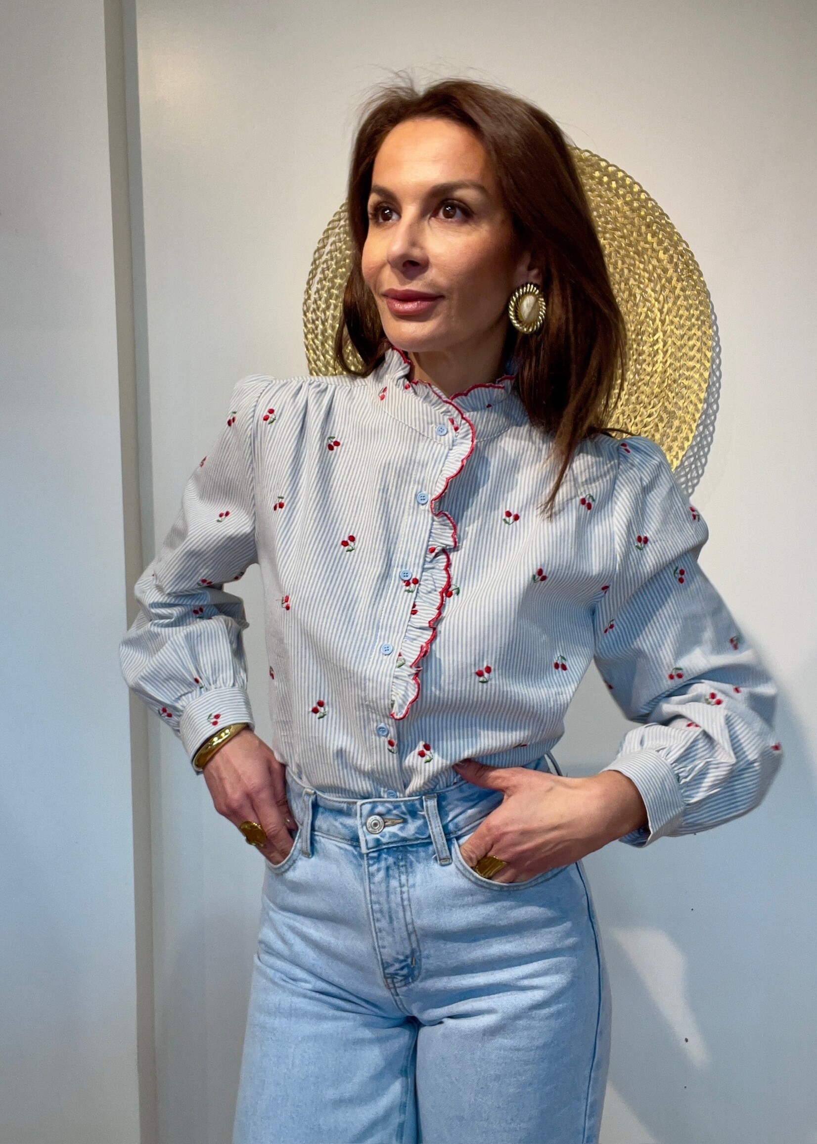 CHEMISE CERISES A RAYURES