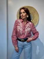 CHEMISE VICHY A BRODERIES