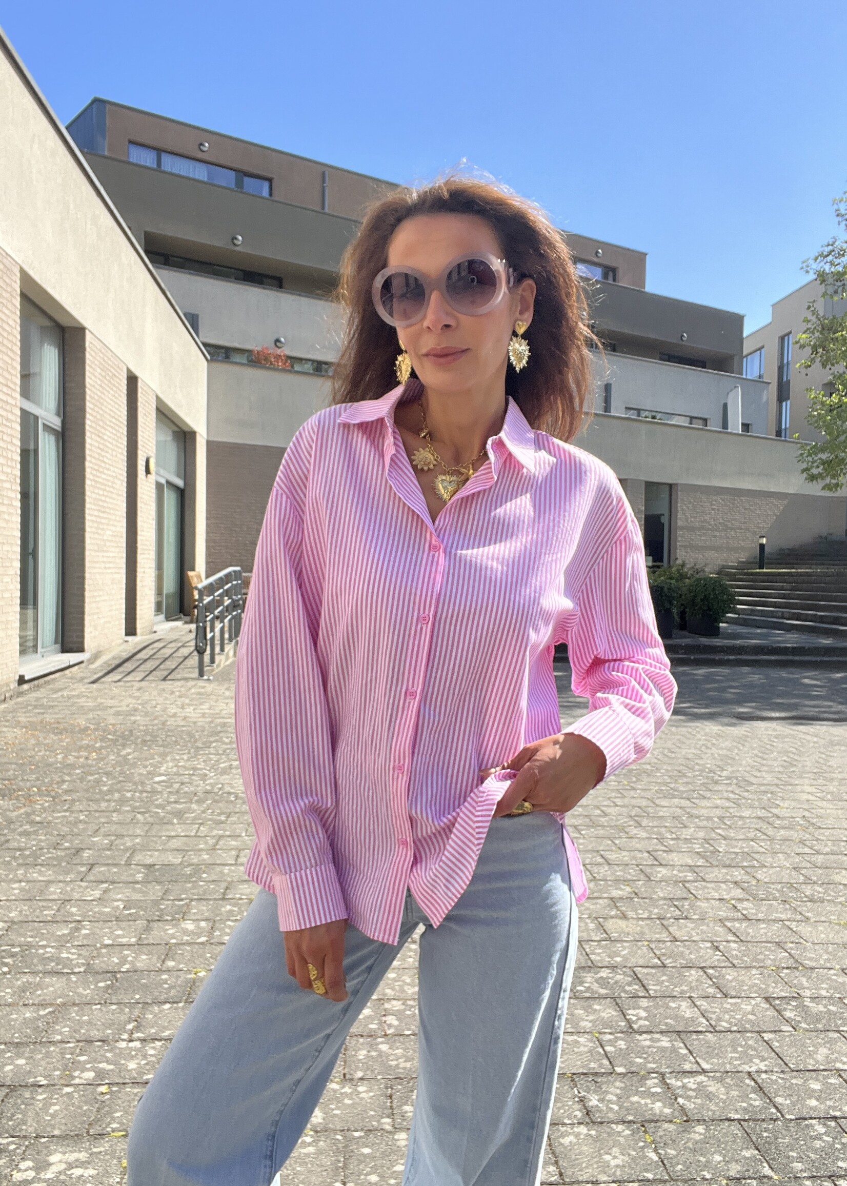 GESTREEPTE OVERSIZED HEMD