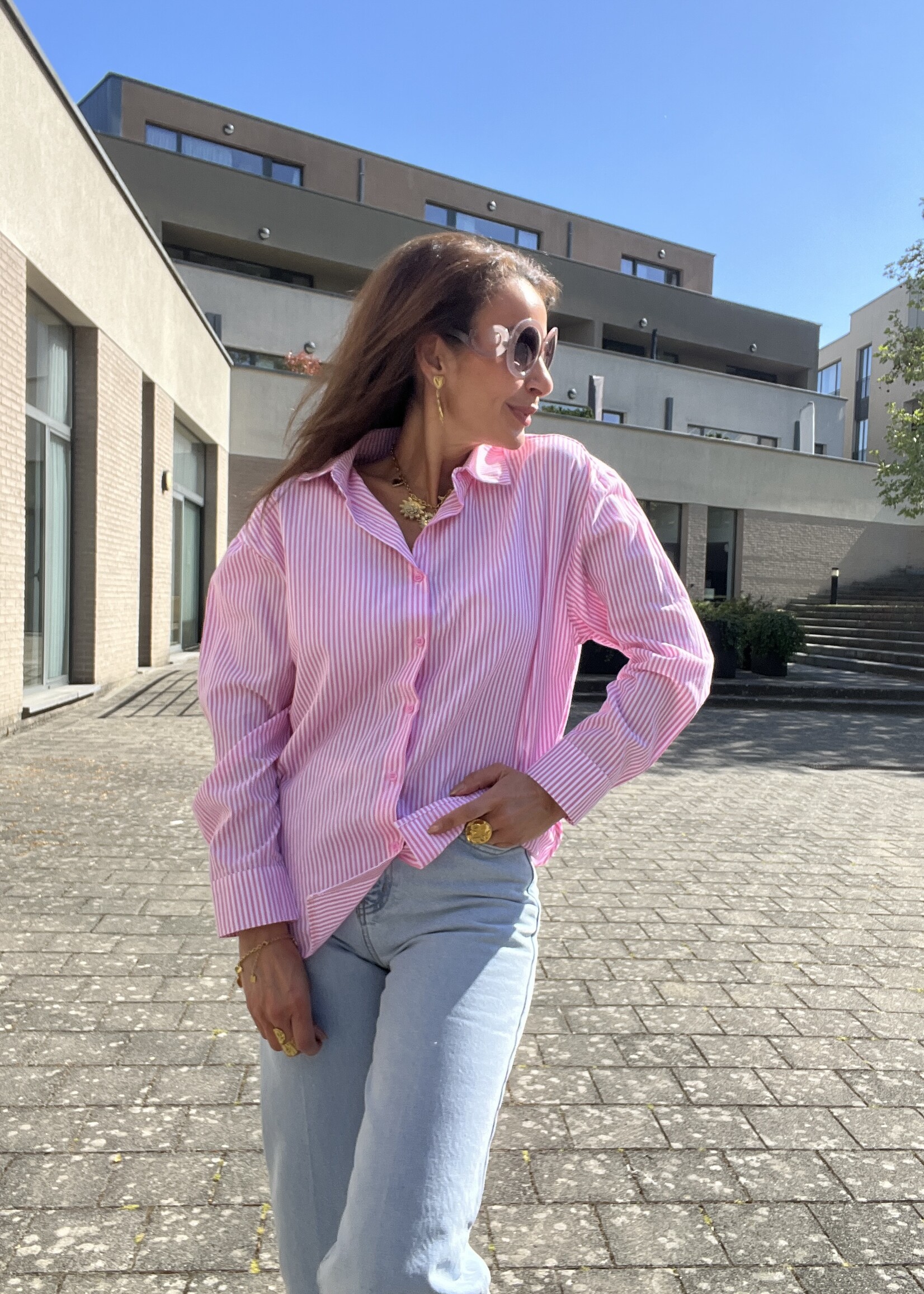 GESTREEPTE OVERSIZED HEMD