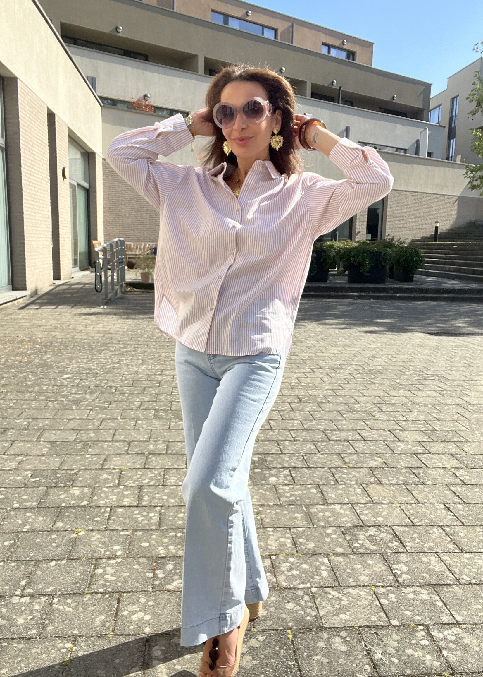 GESTREEPTE OVERSIZED HEMD
