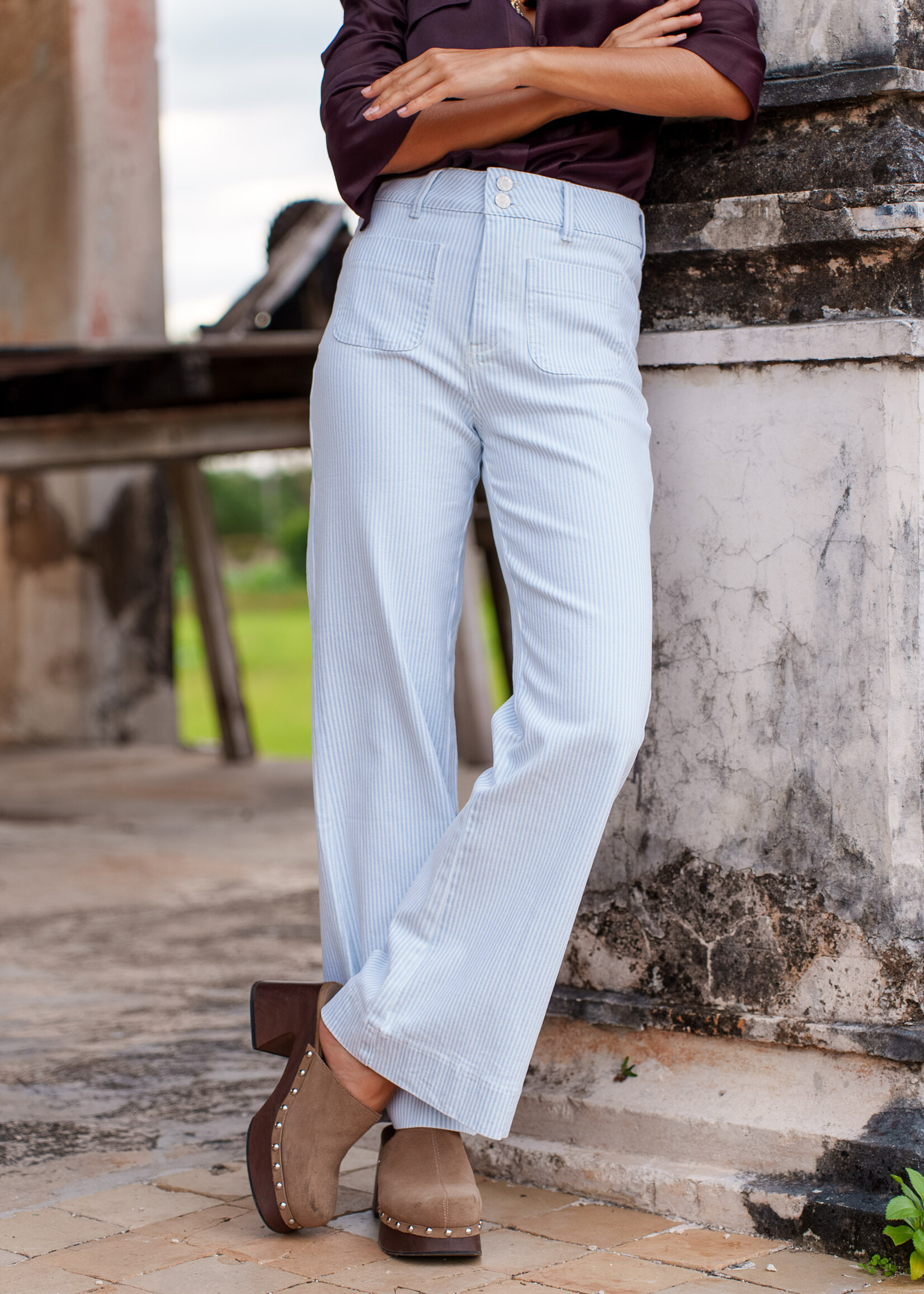 ORAIJE JEAN ELENETTE CROPPED WIDE FLARE