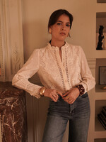 CHEMISE COL ROND DETAIL DENTELLE