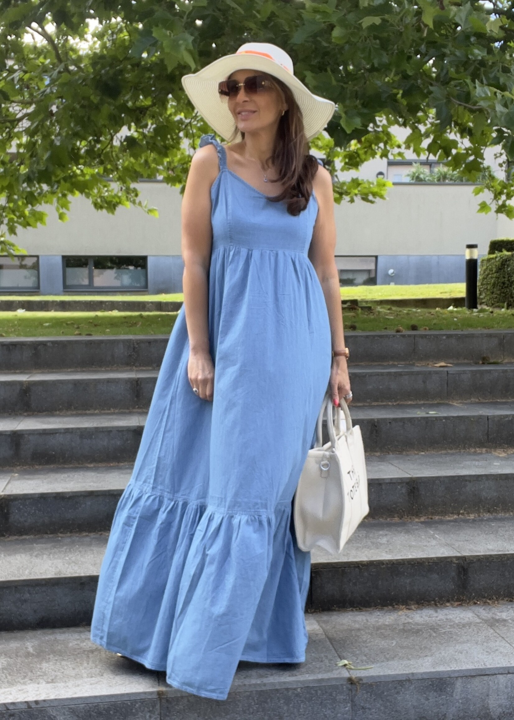 TOXIK3 Robe Longue en Denim Hardy 100% Coton - TOXIK3