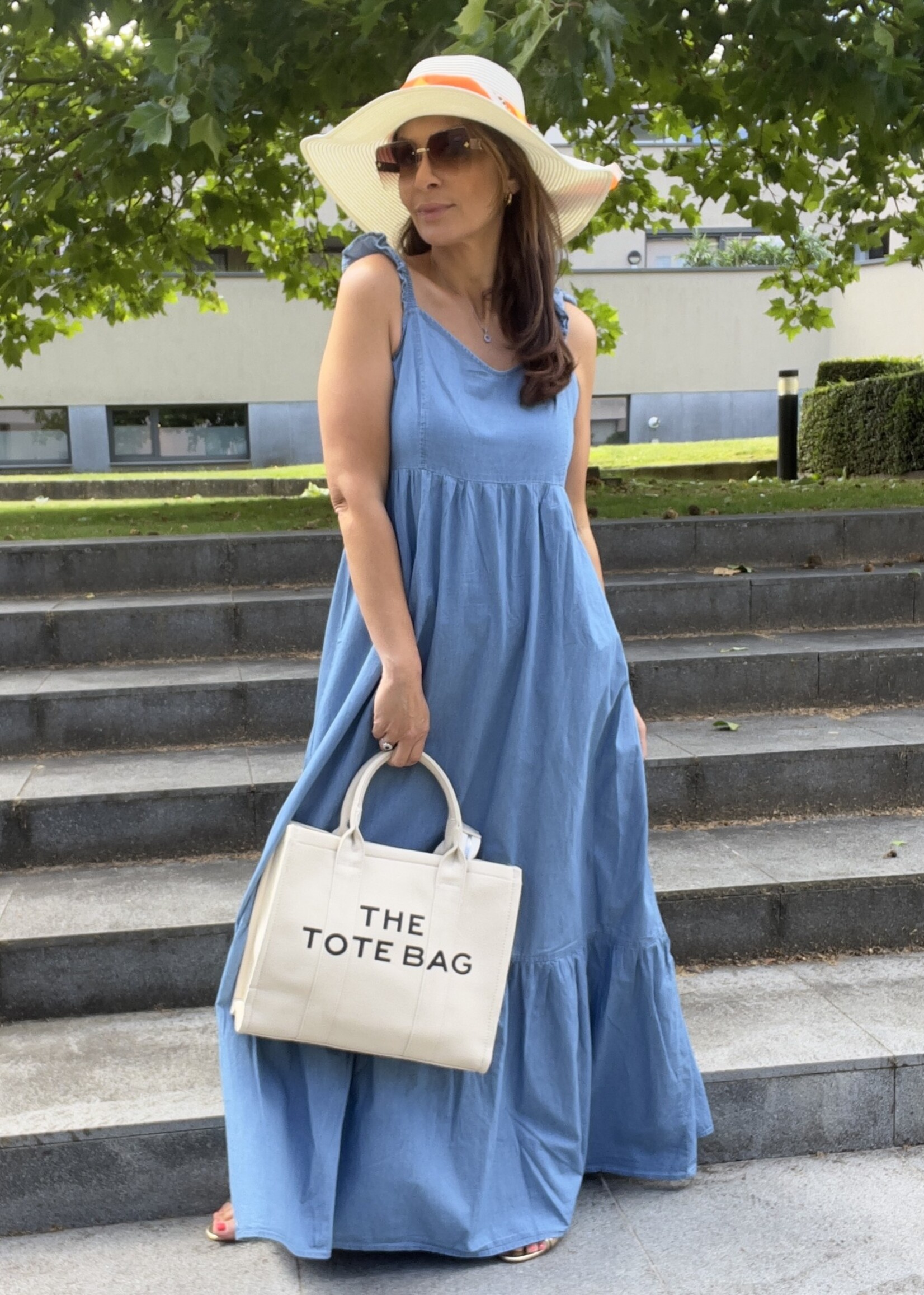 TOXIK3 Hardy Lange Denim Jurk 100% Katoen - TOXIK3