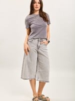 TOXIK3 Bermuda en denim stretch gris clair – Coupe ample