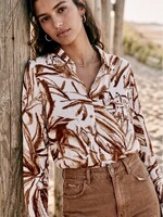 DENIA Chemise en coton imprimé terracotta – Coupe fluide – 100% coton