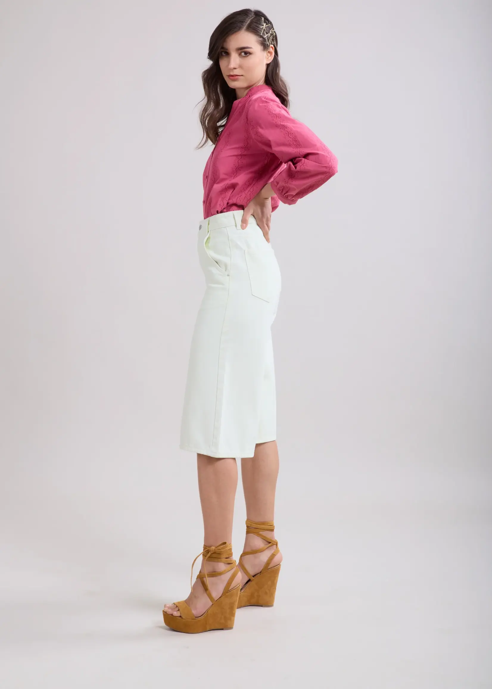 TOXIK3 TOXIK3 BERMUDA EN JEAN PASTEL - COUPE AMPLE 100% COTON