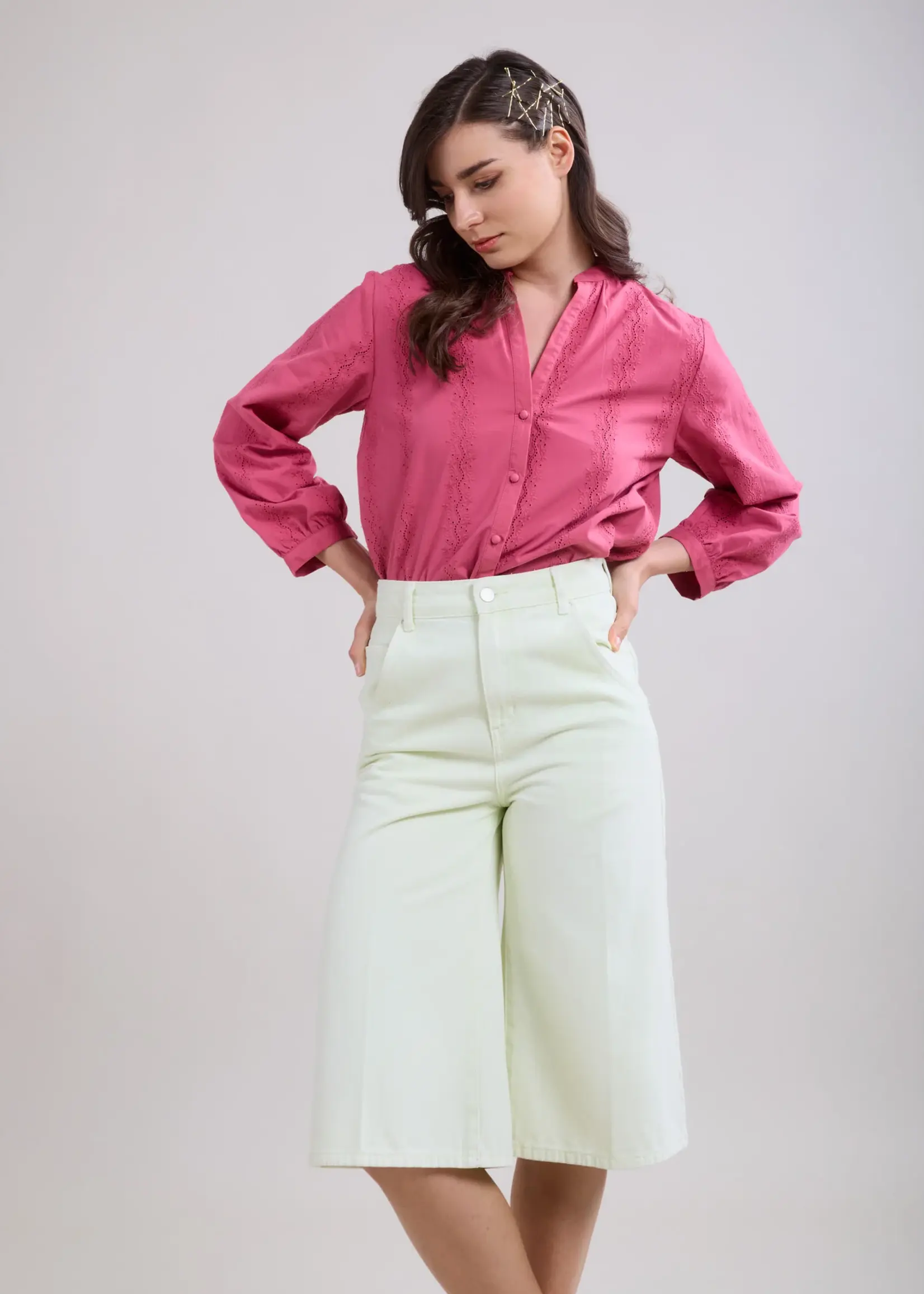 TOXIK3 TOXIK3 BERMUDA IN PASTEL DENIM - WIJDE PASVORM 100% KATOEN
