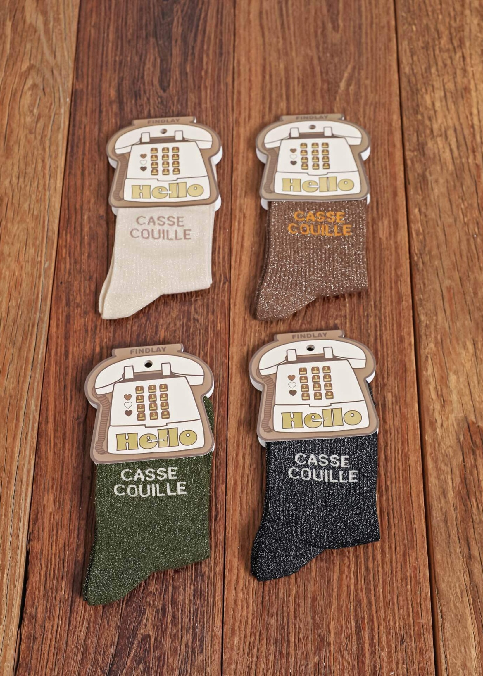 Glittersokken casse couille - one size
