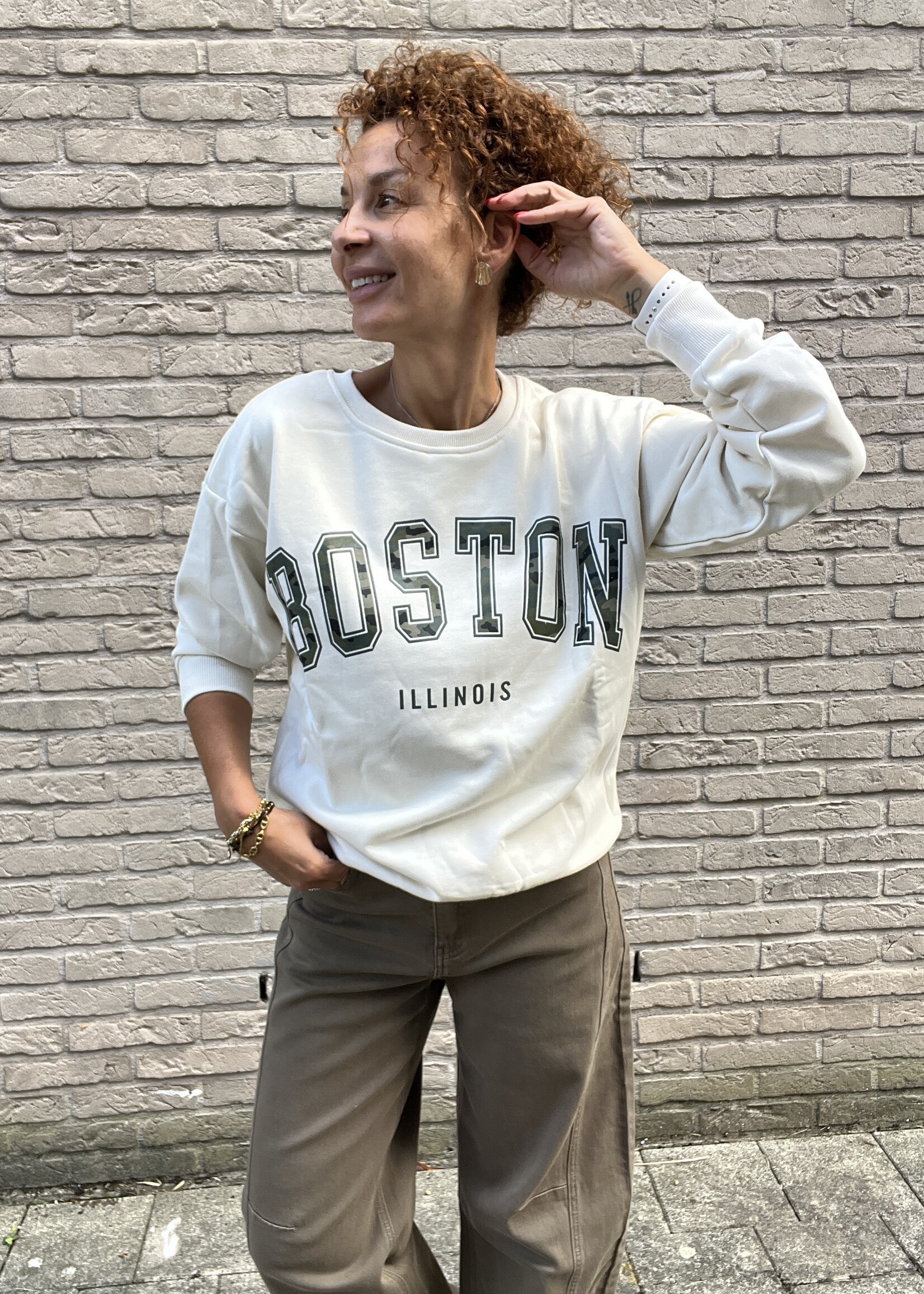 Ecru sweater boston - one size