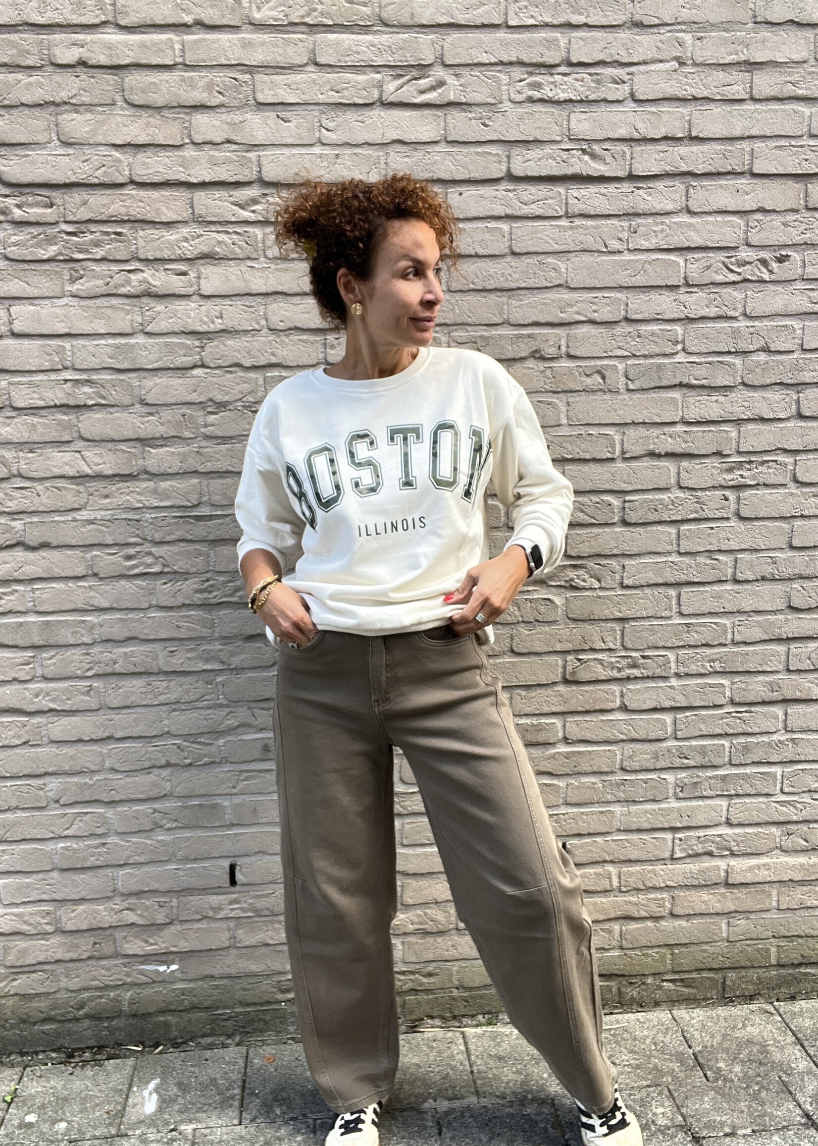 Ecru sweater boston - one size