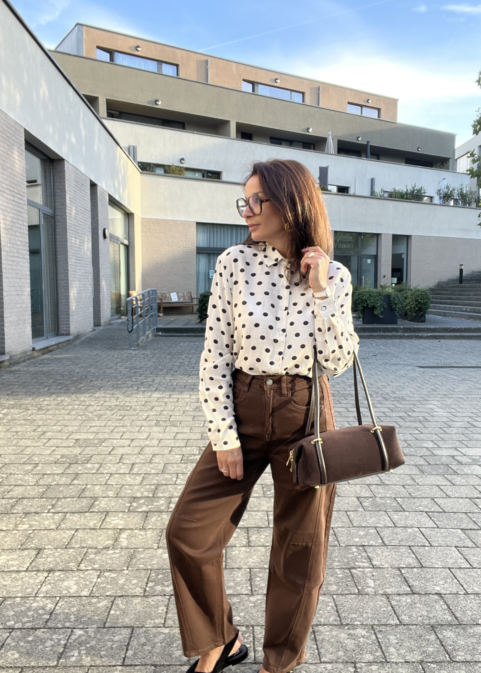 Chemise fluide à petits pois