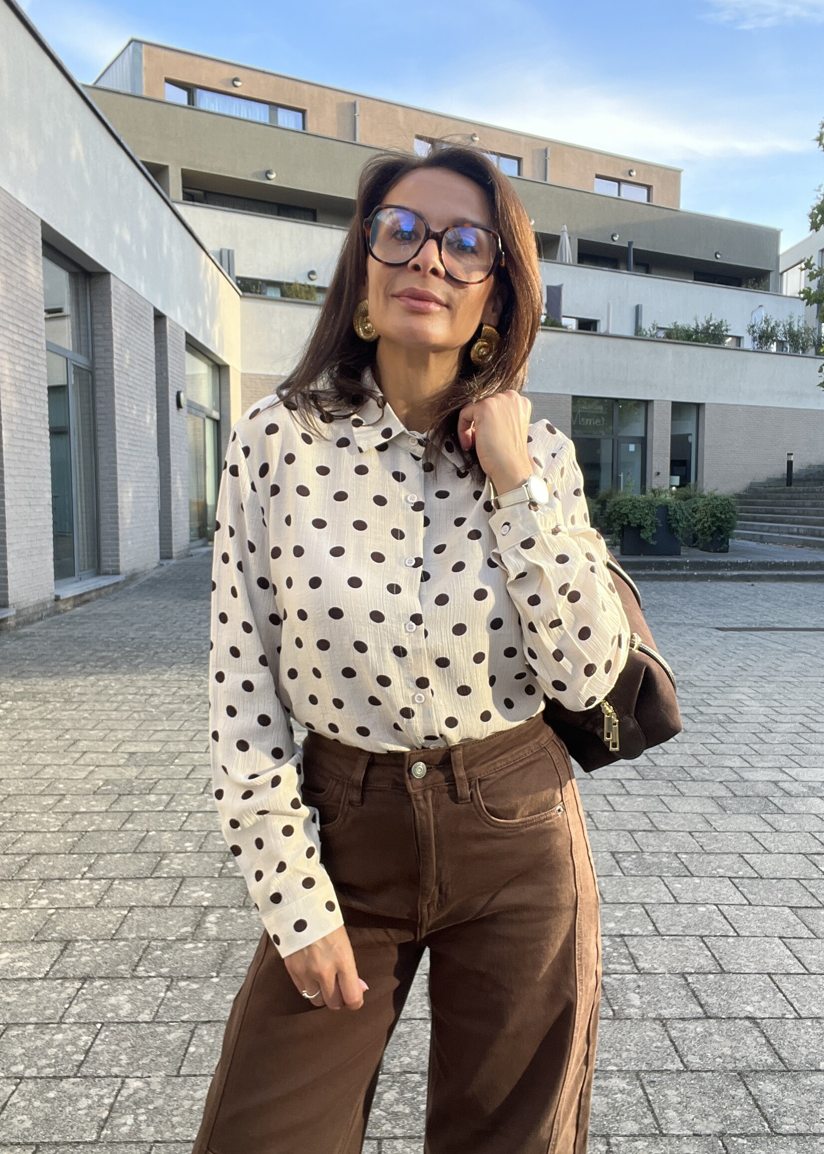 Chemise fluide à petits pois