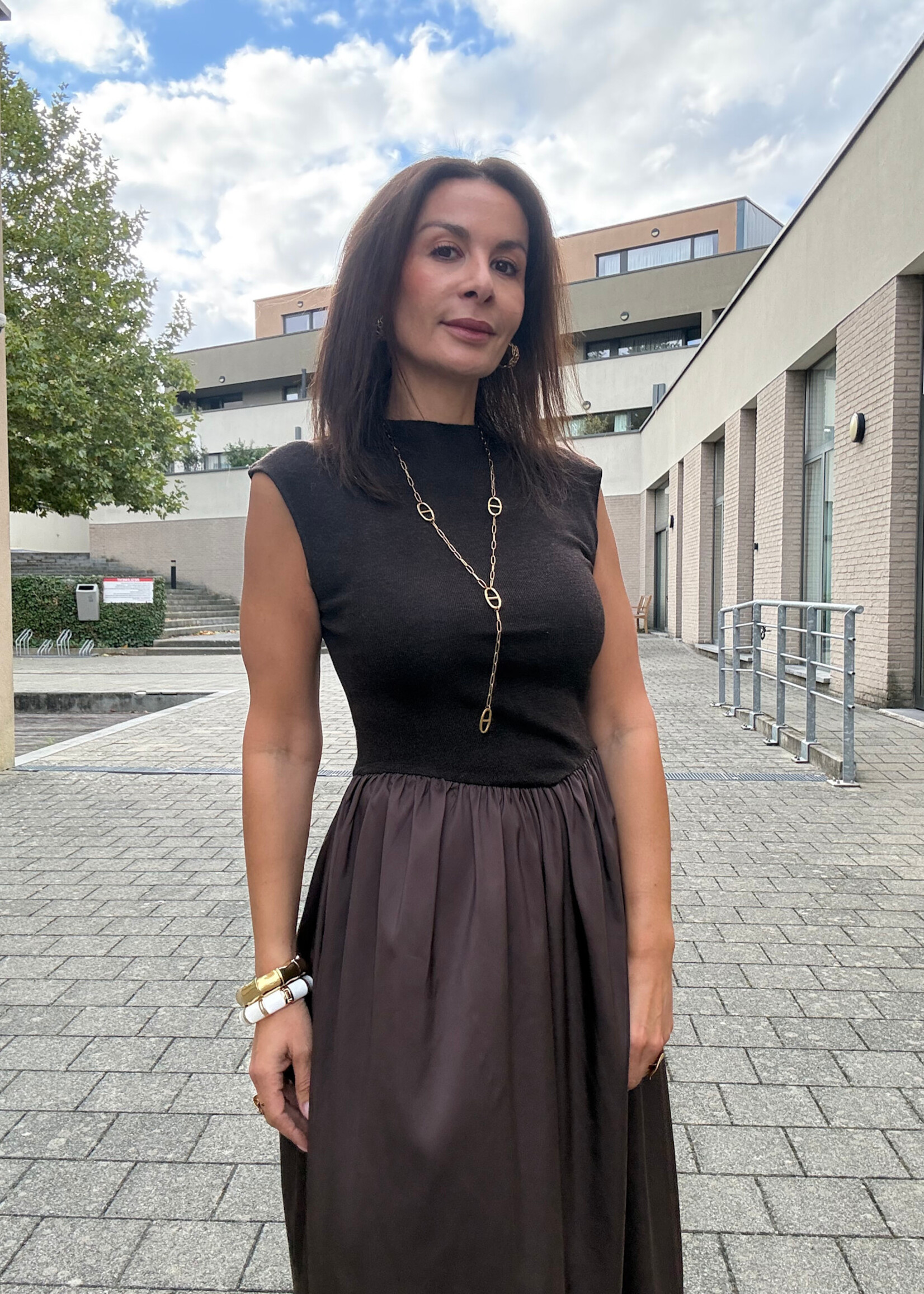 Robe longue sans manches - choco - taille unique