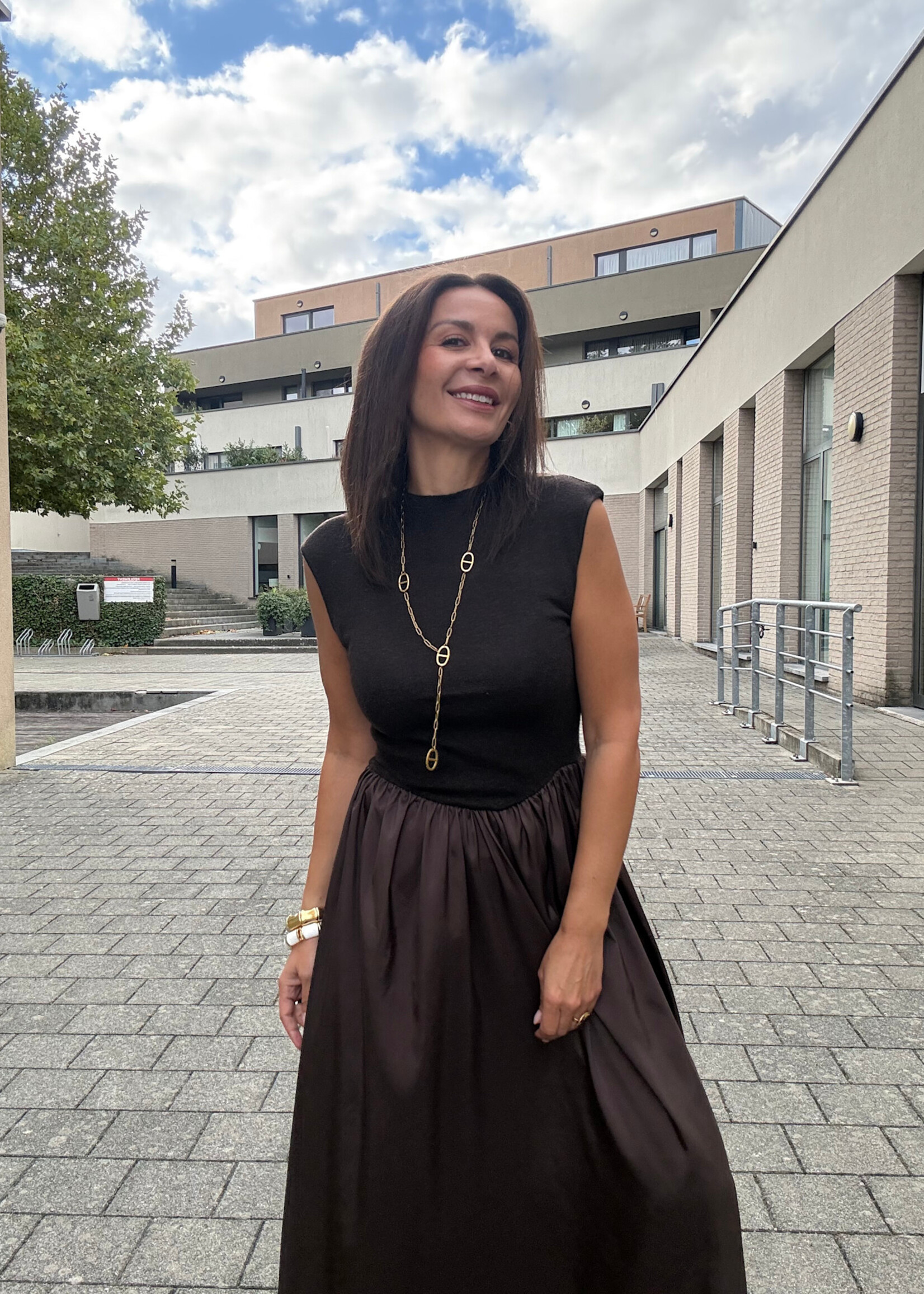 Robe longue sans manches - choco - taille unique