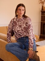 Pull à motifs bordeaux – taille unique