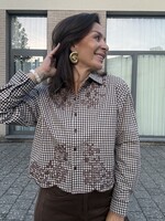 Korte blouse met vichyruitjes