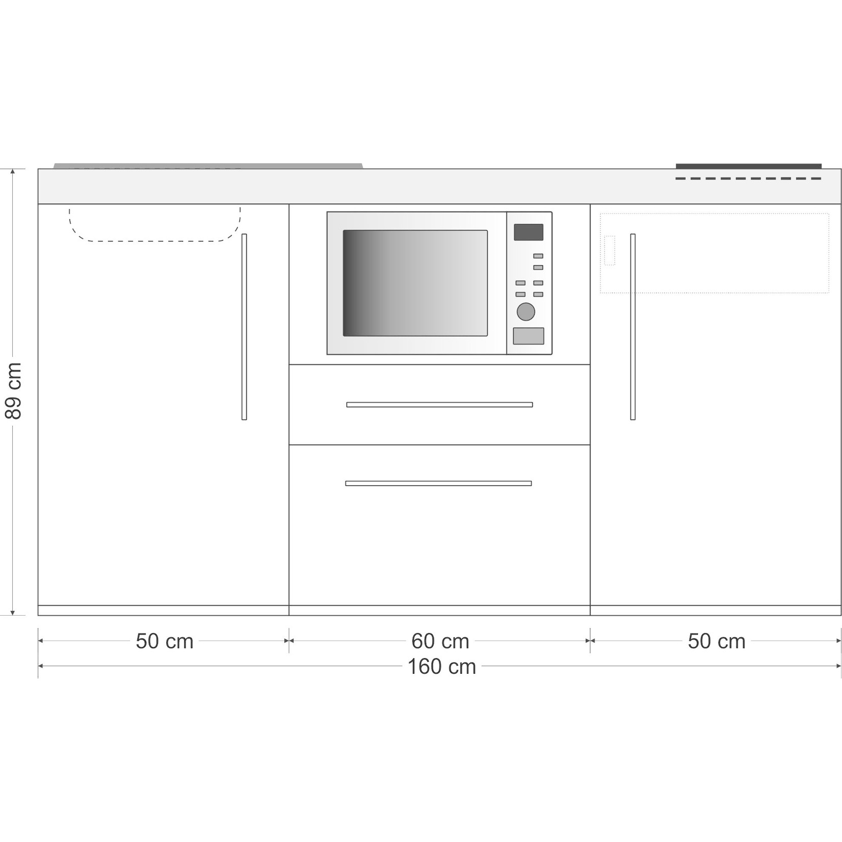 Kitchenette ELM160 met koelkast en magnetron