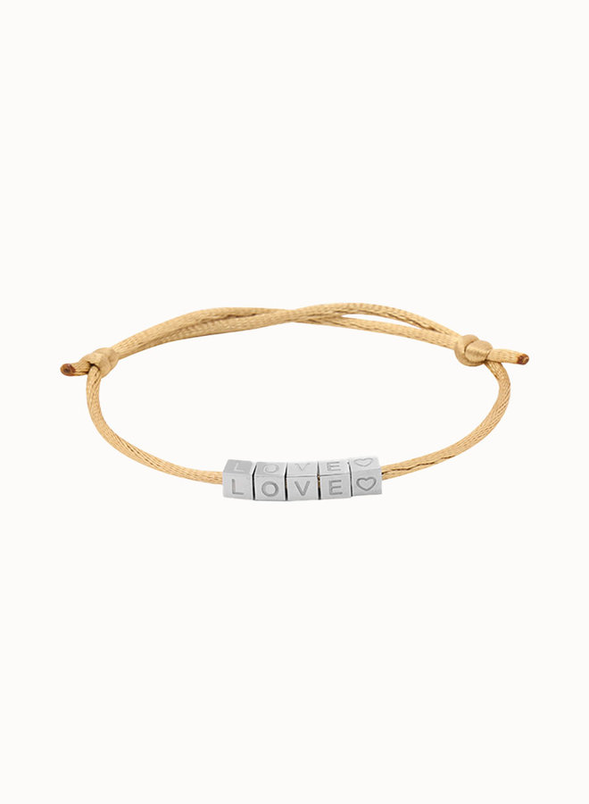 Knoop armband love blocks