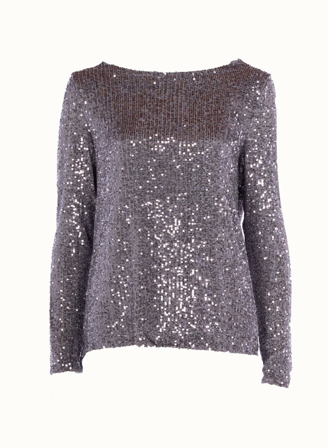 Top glitter zilver