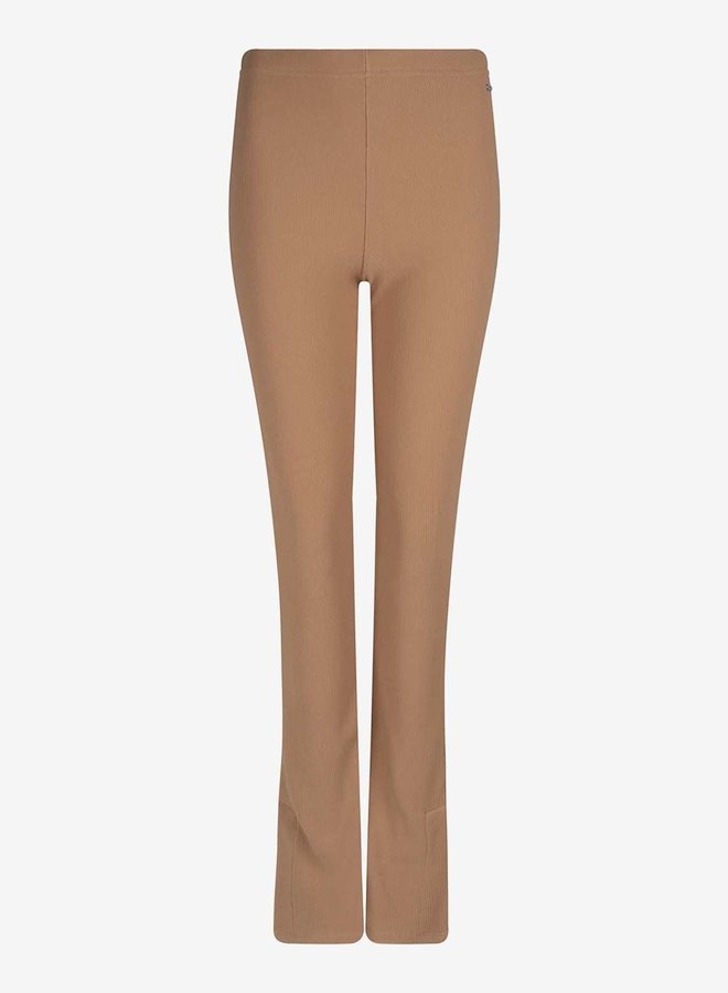 Flared split broek camel