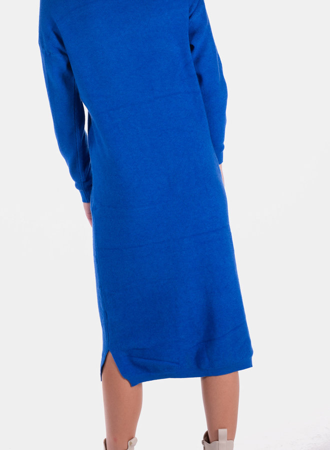 Maxi jurk gebreid blauw