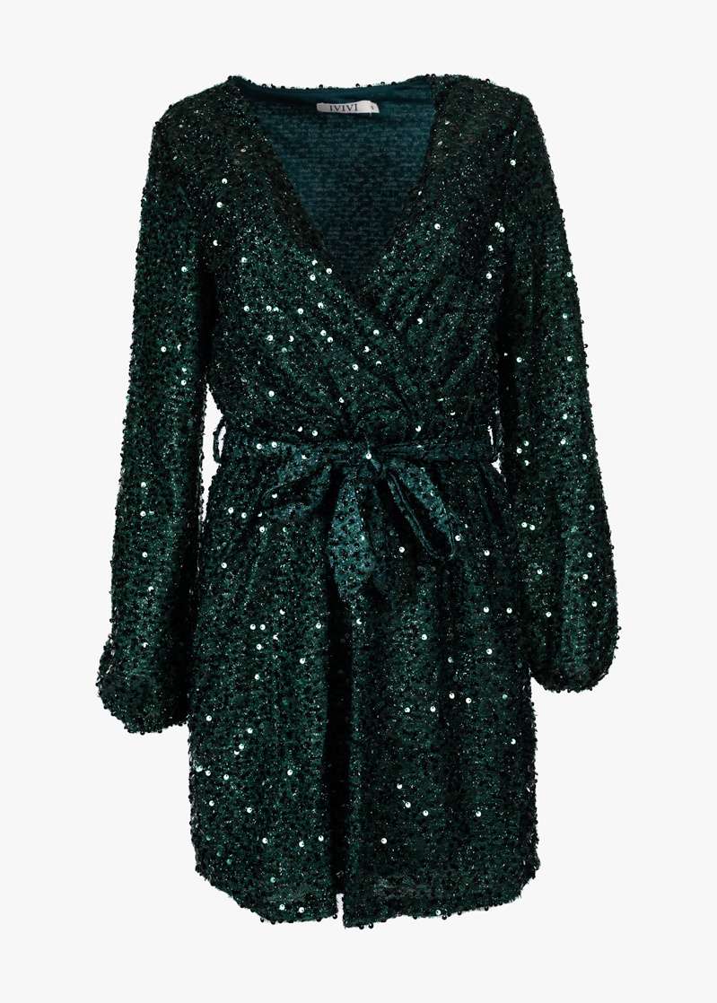 Indiener Kano Achteruit Glitter jurk met pailletten groen kopen? Bekijk ons aanbod! 