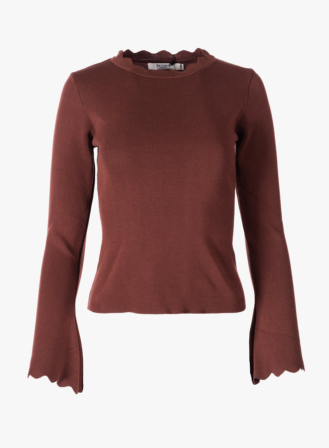 Top met unieke mouwen chocolade