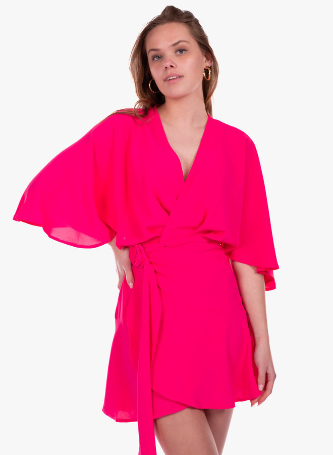 Classy jurk met riem roze