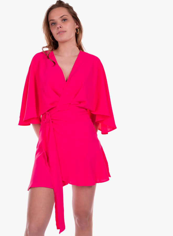 Classy jurk met riem roze