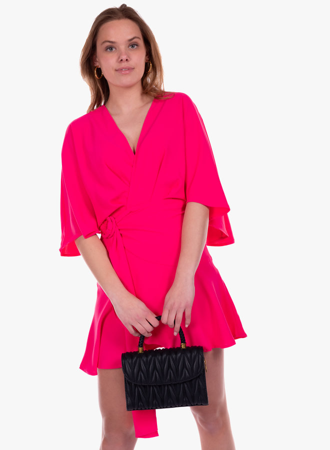 Classy jurk met riem roze