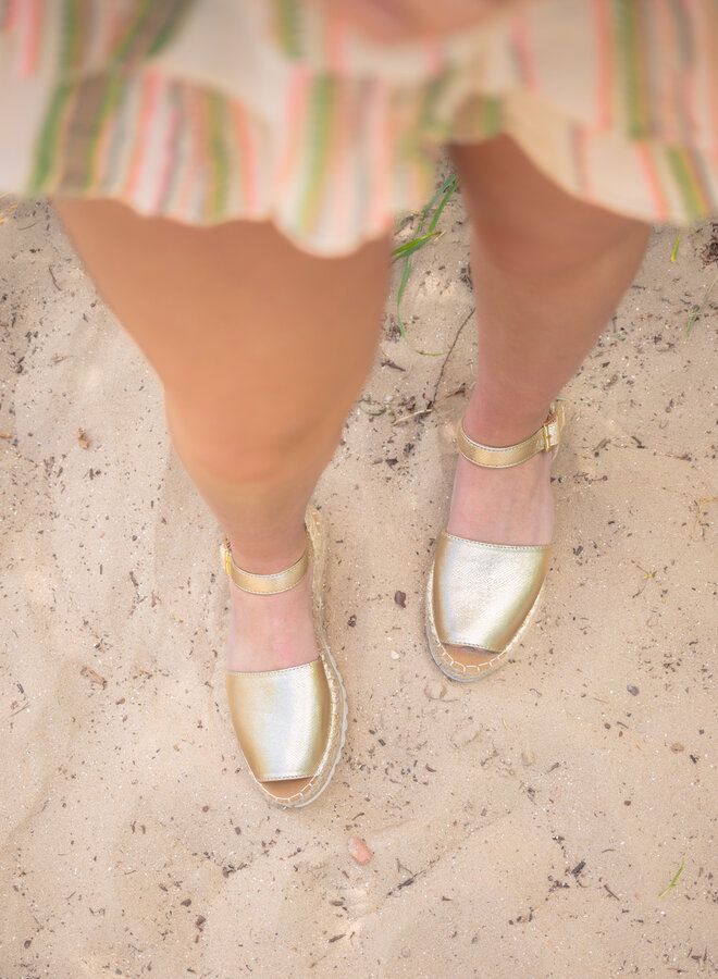Sandaal espadrilles goud