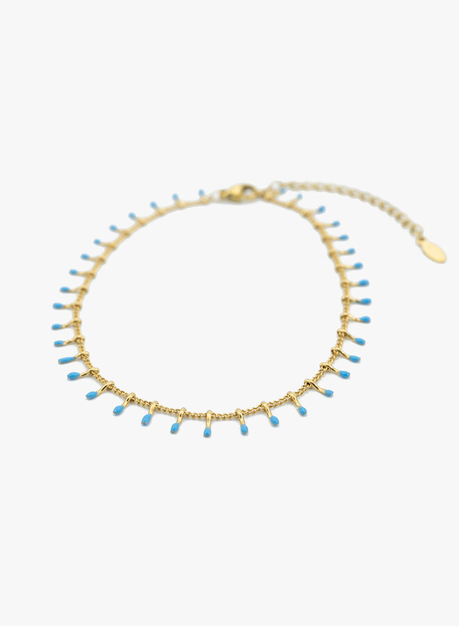 Enkelband met blauwe staafjes