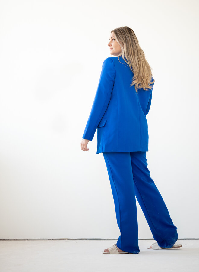 Pantalon kobalt blauw loose fit