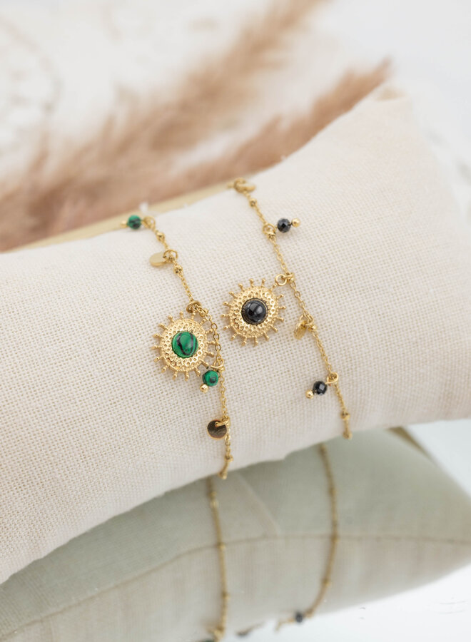 Armband met grote hanger zwart