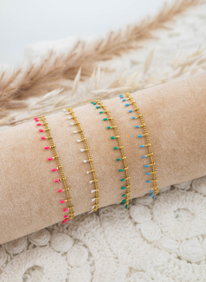 Enkelband met blauwe staafjes