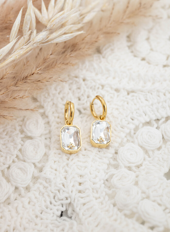 Oorbel met zilveren hanger