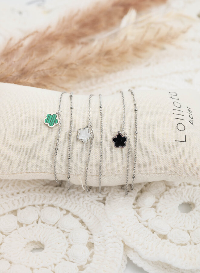 Dubbele enkelband witte bloem