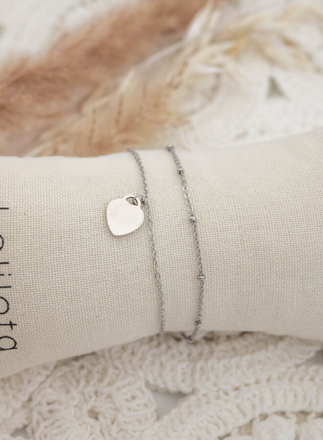 Dubbele enkelband met hanger