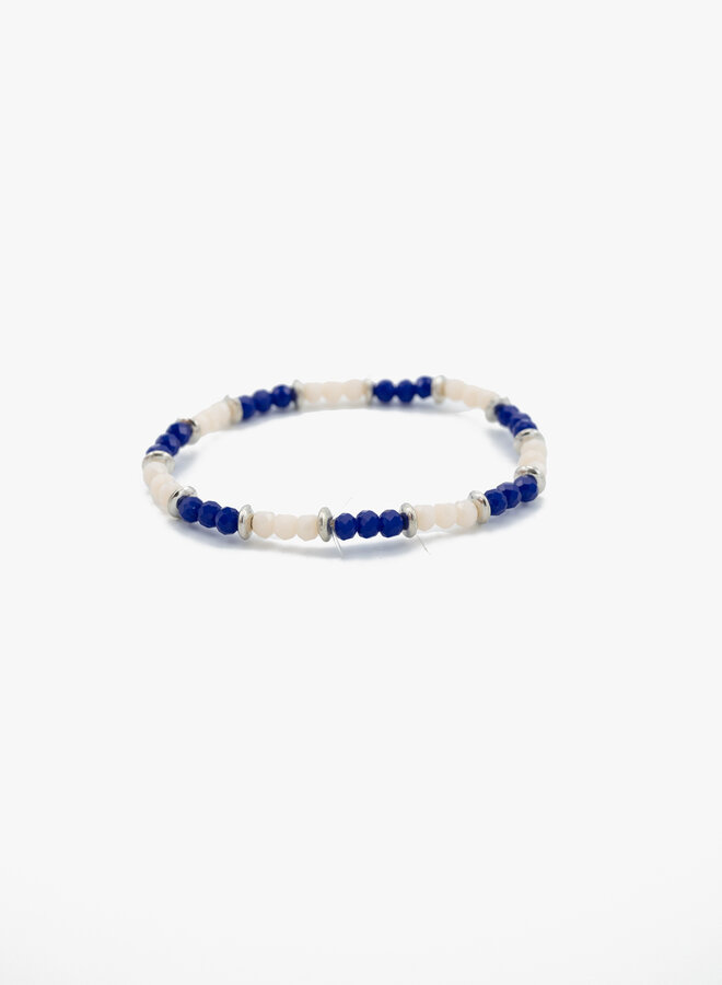 Armband donkerblauw wit