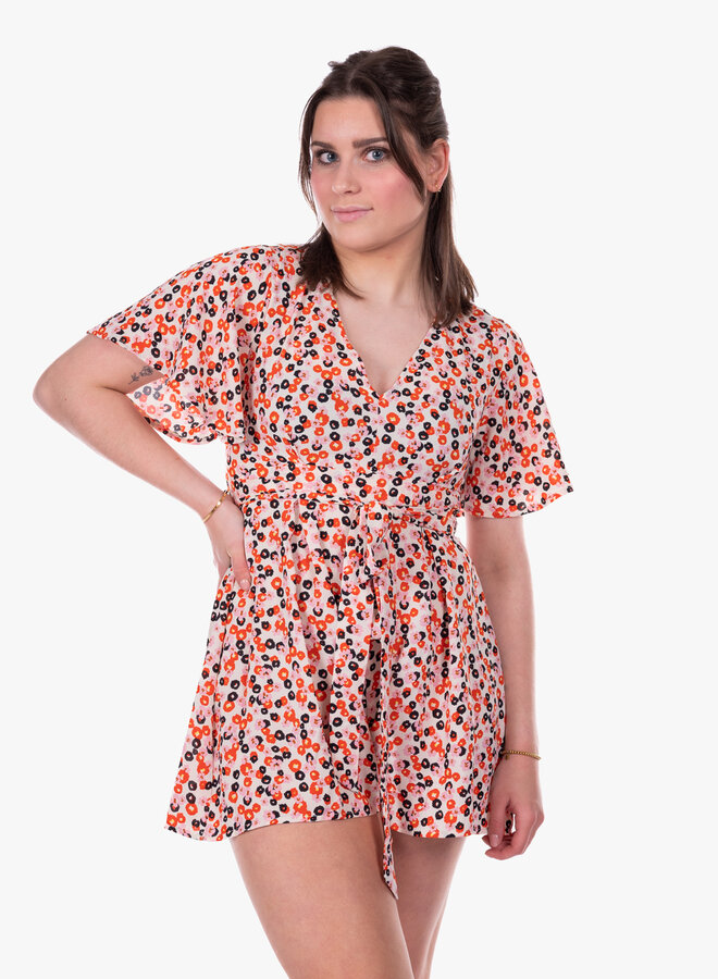 Playsuit met roze bloem