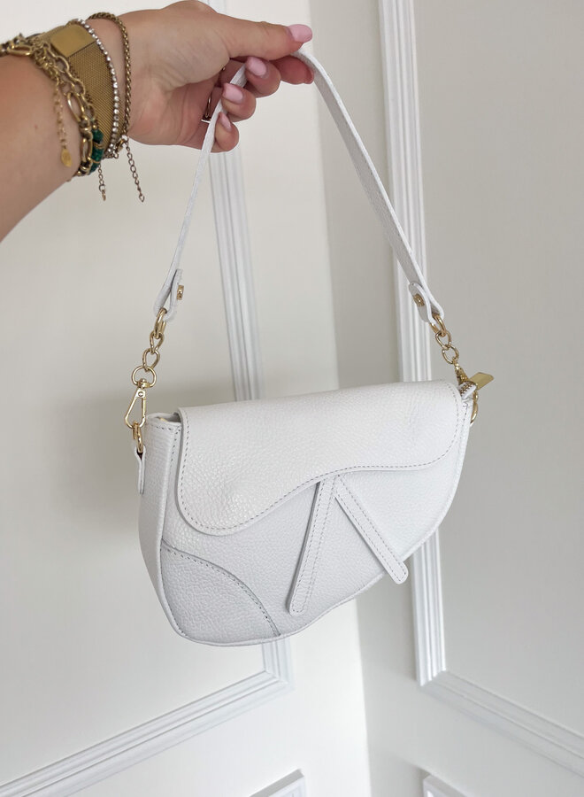 Leren tas Gigi wit