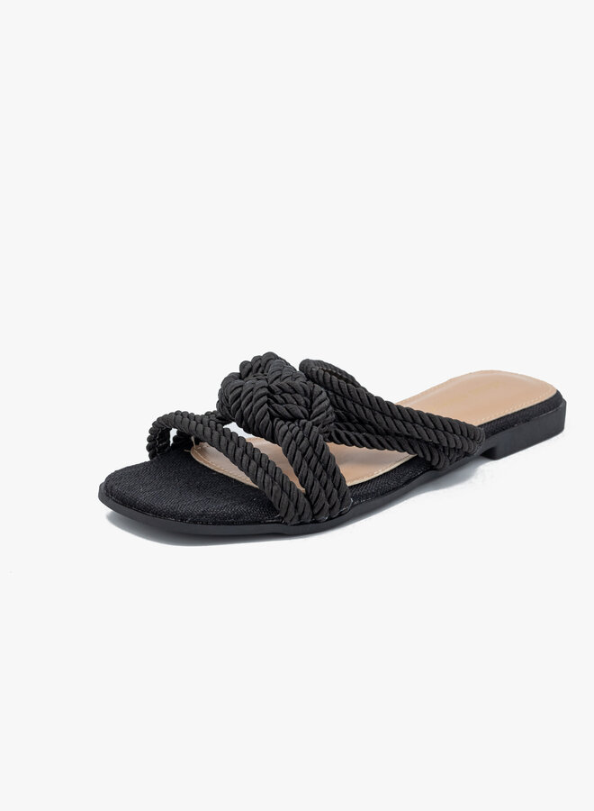 Slipper touw zwart
