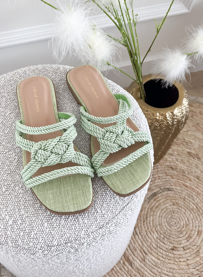Slipper touw groen