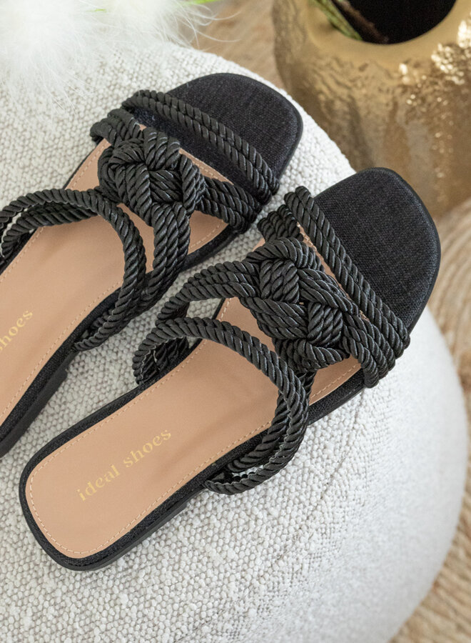 Slipper touw zwart