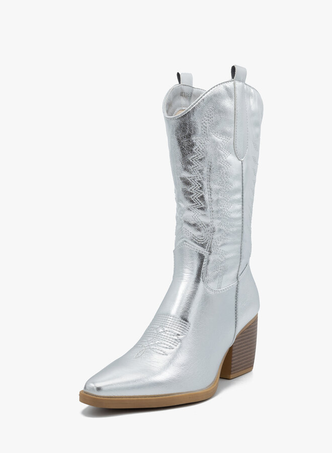 Foto van Zilveren cowboylaarzen Zilveren cowboylaarzen