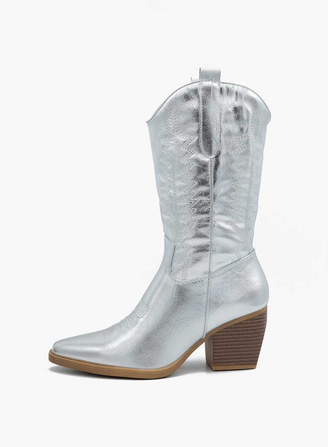 Foto van Zilveren cowboylaarzen Zilveren cowboylaarzen